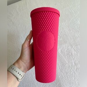 Starbucks 2023 Spring Ruby Hot Pink Jelly Soft Touch Studded Tumbler